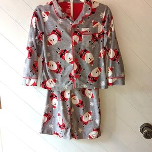 Carter's, PJ's size 4, Grey with Santa Claus all over top and pants.